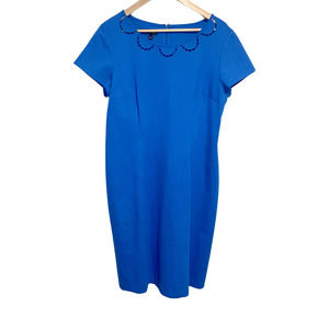 Talbots Blue Shift Dress Royal Blue Dress Cut out Neckline Size 12
